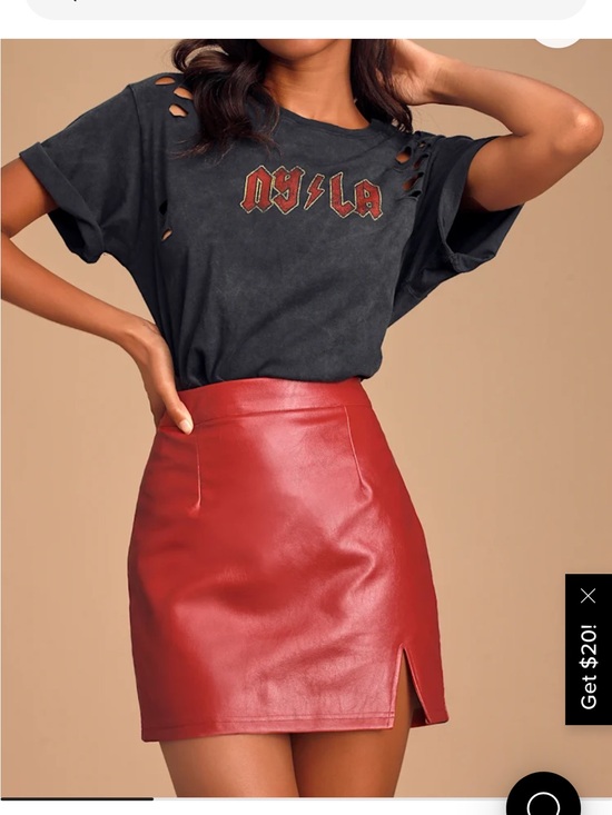 Lulus Dresses & Skirts - Corte Red Vegan Leather Mini Skirt